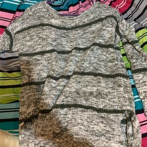 Green and white sweater